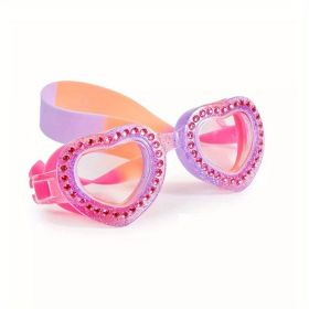 Children's Anti-fog Swimming Goggles; Rhinestone Decor Swimming Glasses For Boys Girls; Swimming Equipment (Color: Purple)