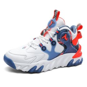 Men's Basketball Shoes Sneakers Breathable Running Shoes Men's Outdoor Basketball Shoes High Quality Men's Shoes (Color: White blue, size: 40)
