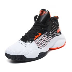 New Men's Basketball Sneakers Student Brand Basketball Shoes Boys Outdoor Designer High Top Sneakers (Color: White, size: 41)