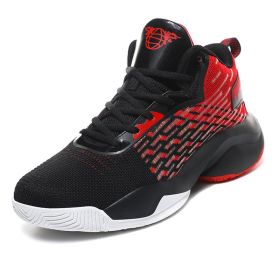 New Men's Basketball Sneakers Student Brand Basketball Shoes Boys Outdoor Designer High Top Sneakers (Color: Black, size: 37)