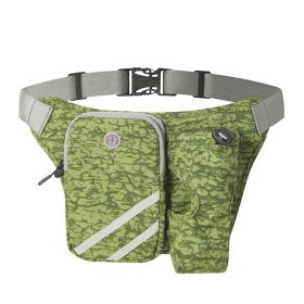 Cycling Mountaineering Cross-Pack Waterproof Water Bottle Waist Bag Running Waist Bag (Color: Green)