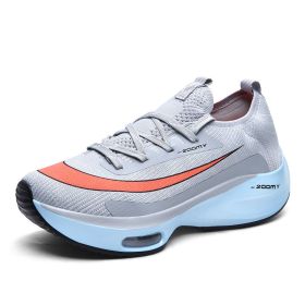 Couples Running Sport Shoes Men Women Jogging Shoes Women's Platforms Walking Sneaker Light Men Air Cushion Marathon Race Shoes (Color: gray 2032, size: 45)