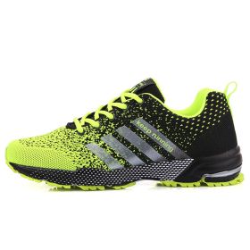 Couples Running Sport Shoes Men Women Jogging Shoes Women's Platforms Walking Sneaker Light Men Air Cushion Marathon Race Shoes (Color: 8702 green, size: 36)