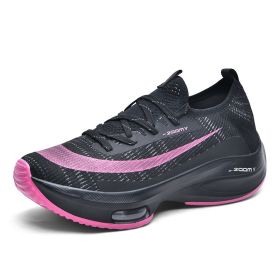 Couples Running Sport Shoes Men Women Jogging Shoes Women's Platforms Walking Sneaker Light Men Air Cushion Marathon Race Shoes (Color: rose red 2032, size: 36)
