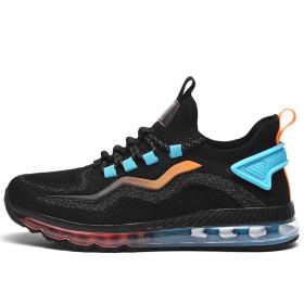 Big Size Men Athletic Running Sport Shoes Breathable Outdoor Walking Jogging Sneakers Air Mesh Summer Male Sport Trainers Hombre (Color: black blue, size: 46)