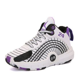 Sport Kids Sneakers Boys Casual Shoes For Children Sneakers Girls Shoes Basketball Footwear Leather Anti-slippery Trainers (Color: White, size: 38)