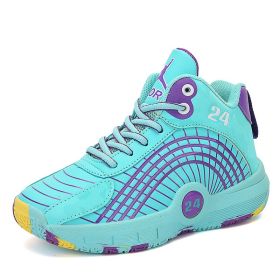 Sport Kids Sneakers Boys Casual Shoes For Children Sneakers Girls Shoes Basketball Footwear Leather Anti-slippery Trainers (Color: Moonlight, size: 33)