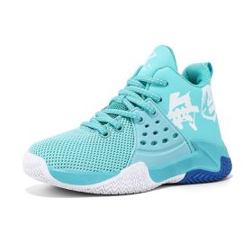 Boys Basketball Shoes Soft Sole Non-slip Breathable Kids Sneakers Children Sport Shoes Outdoor Child Trainers Shoes Basket Boy (Color: Moonlight, size: 31)