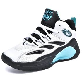 High Quality Boys Basketball Shoes Non-Slip Breathable Top Kids Sneakers Children Sport Shoes Boy Child Trainer Shoe Boots 2022 (Color: White black, size: 39)