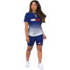 L284999-5 New Arrival Spring Summer Casual Print Letter Gradient Color Sports Short Set