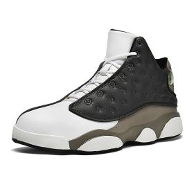 JJ tiger Big size men's basketball shoes Rubber soles ring men's shoes (35-47 Optional) (Color: GRAY, size: 44)