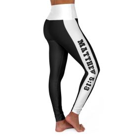 High Waisted Yoga Leggings, Black And White Salt Of The Earth Matthew 5:13 Graphic Style Sports Pants (size: XL)