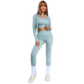 Sleeveless Sports Suit Women (Color: Blue, size: M)