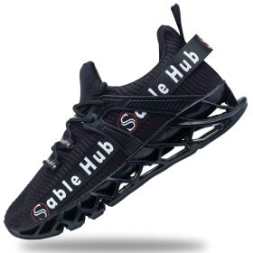 Sable Hub Men Running Shoes Athletic Tennis Walking Non Slip Blade Style Sneakers | Men Casual Shoes (Color: Black, size: 43)