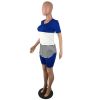 Casual Color Block Stitching Striped Sports Shorts Set