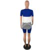 Casual Color Block Stitching Striped Sports Shorts Set