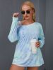 Spring Summer Autumn Plus Size L-4XL Mid-length T-shirt Women Oversize Sexy Tops Home Pajamas Off-shoulder Loose Breathable Blue