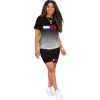 L284999-4 New Arrival Spring Summer Casual Print Letter Gradient Color Sports Short Set