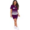 L284999-2 New Arrival Spring Summer Casual Print Letter Gradient Color Sports Short Set