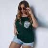 Plus Size L-4XL Women Fashion Tops Short Sleeves T-Shirts Lace Crew Neck Summer Classic Casual Comfortable Breathable Hot Sale