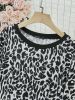 L-4XL Plus Size Long Sleeve T-shirt Top Women 2022 Blouse Modern Fashion Casual Leopard Print Round Neck Loose Streetwear Autumn