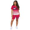 L284999-1 New Arrival Spring Summer Casual Print Letter Gradient Color Sports Short Set