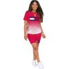 L284999-1 New Arrival Spring Summer Casual Print Letter Gradient Color Sports Short Set