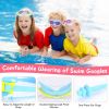 Kids Swim Goggles With Ear Plugs UV Protection Anti-Fog Leak Proof Wide View Pool Swimming Goggles For Youth Boys Girls Aged 3-16 Years Old Summer Bea