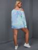 Spring Summer Autumn Plus Size L-4XL Mid-length T-shirt Women Oversize Sexy Tops Home Pajamas Off-shoulder Loose Breathable Blue