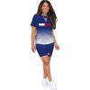 L284999-5 New Arrival Spring Summer Casual Print Letter Gradient Color Sports Short Set